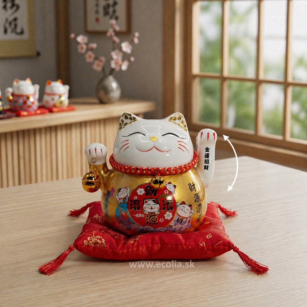 Zlatá mávajúca mačka Maneki Neko