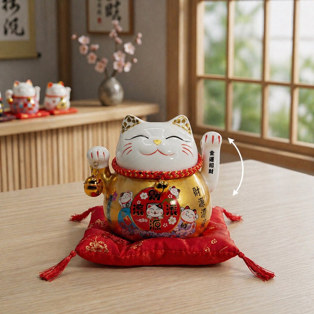 Zlatá mávajúca mačka Maneki Neko